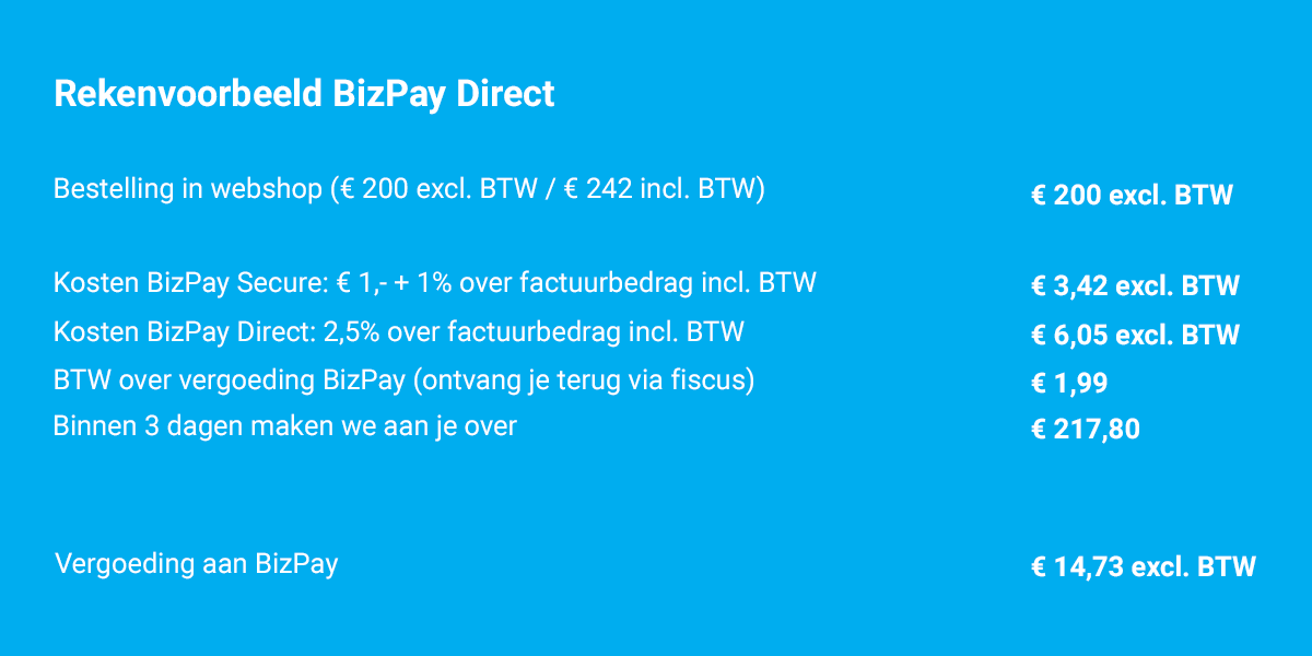 BizPay_direct_rekenvoorbeeld rekenvoorbeeld bizpay direct